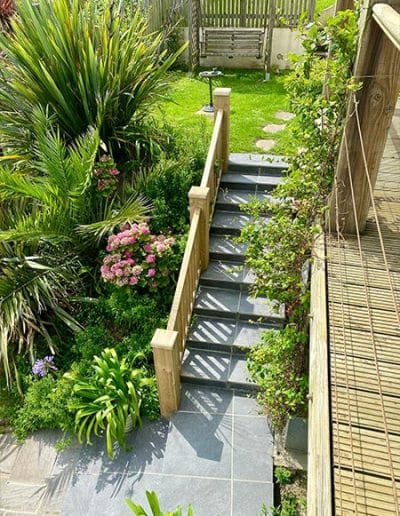Garden hand rail from above